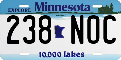 MN license plate 238NOC