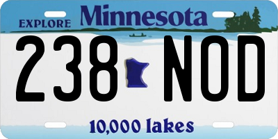 MN license plate 238NOD