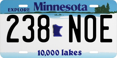 MN license plate 238NOE