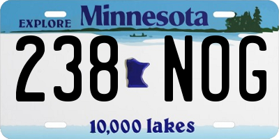 MN license plate 238NOG