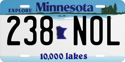 MN license plate 238NOL