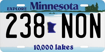 MN license plate 238NON