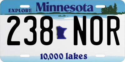 MN license plate 238NOR