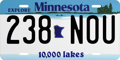 MN license plate 238NOU