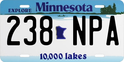 MN license plate 238NPA