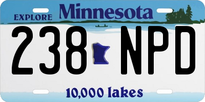 MN license plate 238NPD