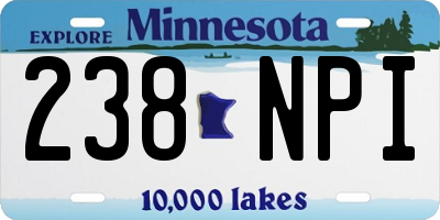 MN license plate 238NPI