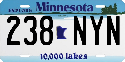 MN license plate 238NYN
