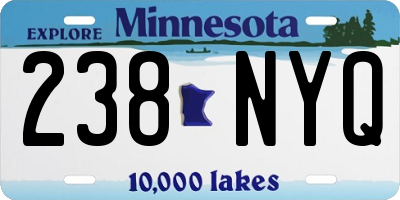 MN license plate 238NYQ