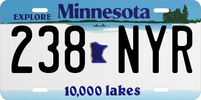 MN license plate 238NYR