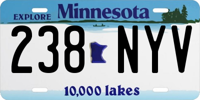 MN license plate 238NYV