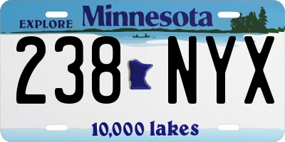 MN license plate 238NYX