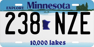 MN license plate 238NZE