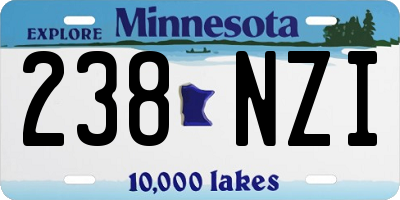 MN license plate 238NZI