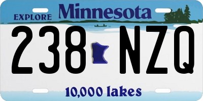 MN license plate 238NZQ