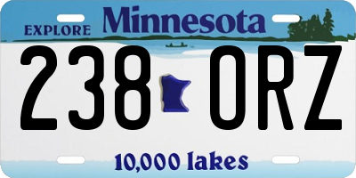 MN license plate 238ORZ