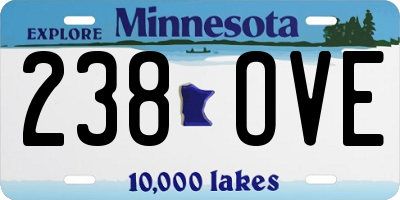 MN license plate 238OVE