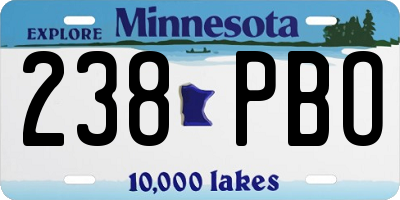 MN license plate 238PBO