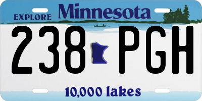 MN license plate 238PGH