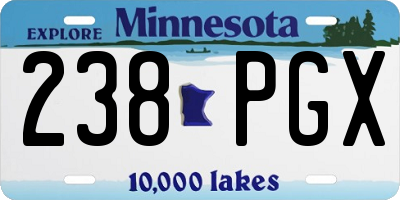 MN license plate 238PGX