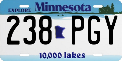 MN license plate 238PGY