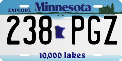 MN license plate 238PGZ