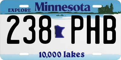MN license plate 238PHB