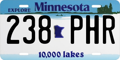 MN license plate 238PHR