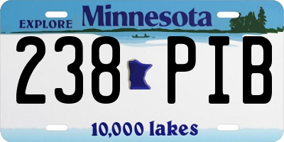 MN license plate 238PIB