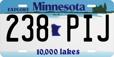MN license plate 238PIJ
