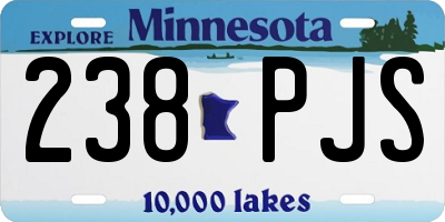 MN license plate 238PJS