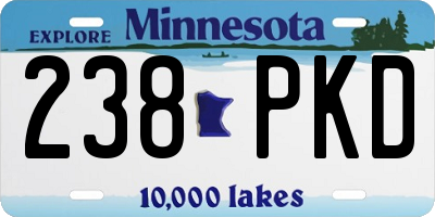 MN license plate 238PKD