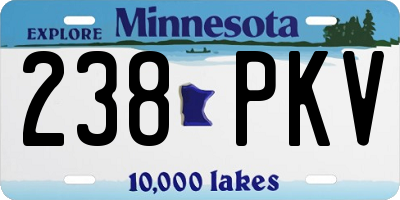 MN license plate 238PKV