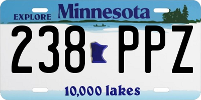 MN license plate 238PPZ