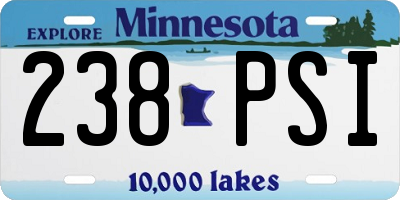 MN license plate 238PSI