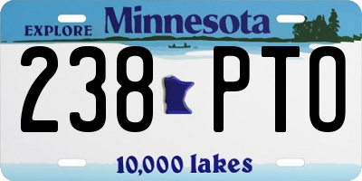 MN license plate 238PTO
