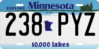 MN license plate 238PYZ