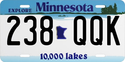 MN license plate 238QQK