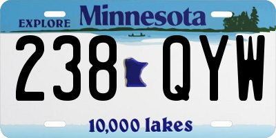 MN license plate 238QYW