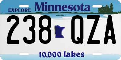 MN license plate 238QZA