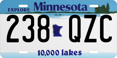 MN license plate 238QZC