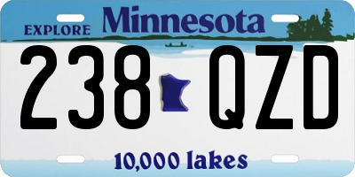 MN license plate 238QZD