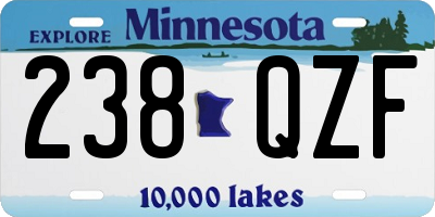 MN license plate 238QZF