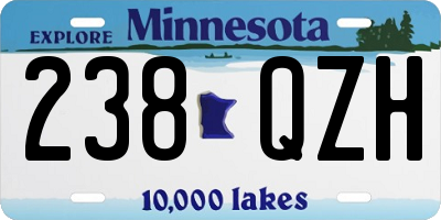 MN license plate 238QZH