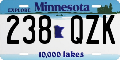 MN license plate 238QZK