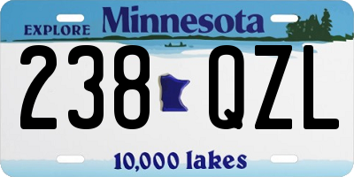 MN license plate 238QZL