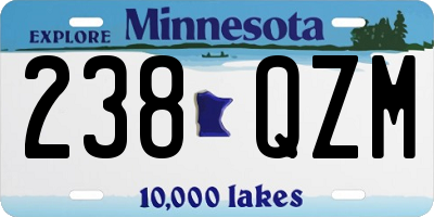 MN license plate 238QZM