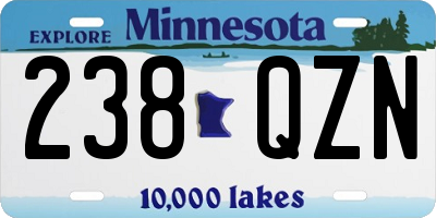 MN license plate 238QZN