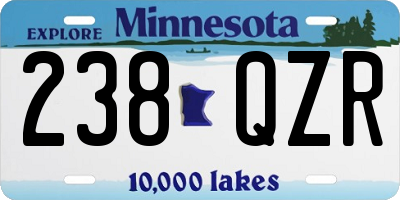 MN license plate 238QZR