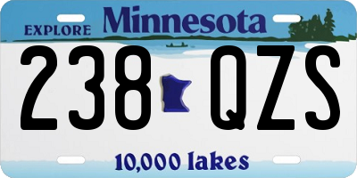 MN license plate 238QZS